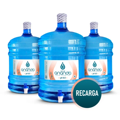 <h2><strong>3 RECARGAS BIDÓN - 20 LITROS </strong></h2><h3><strong>Agua Alcalina pH 8.5</strong></h3>